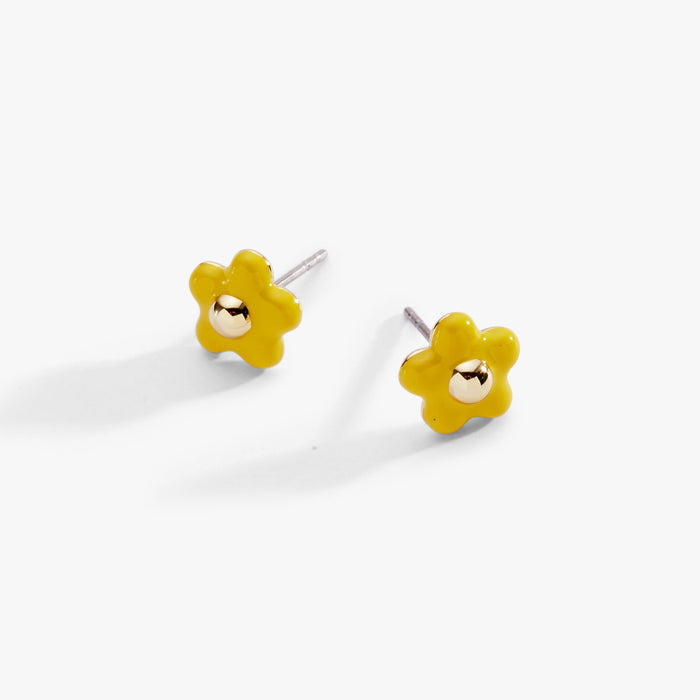 Enamel Buttercup Stud Earrings