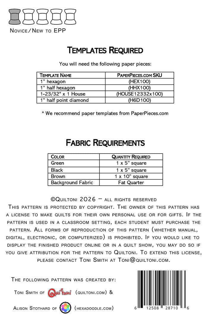 English Paper Piecing: Baby Treant Pattern Only PDF