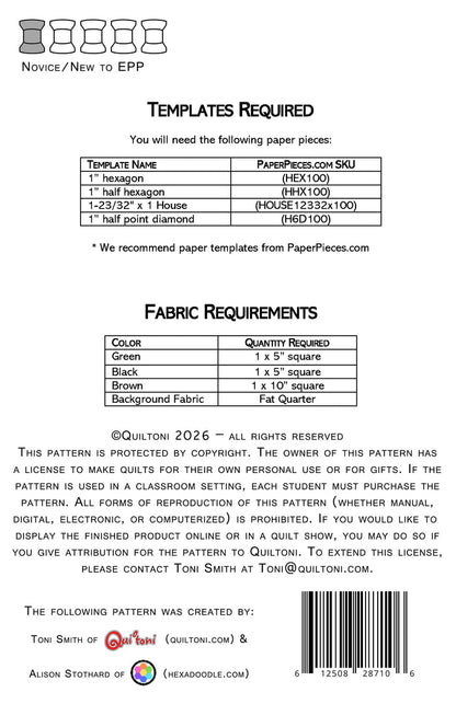 English Paper Piecing: Baby Treant Pattern Only PDF