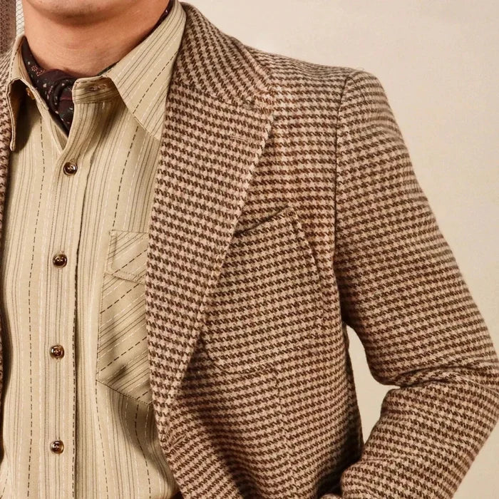 English retro style suit jacket - AntoniosClothing - Brown