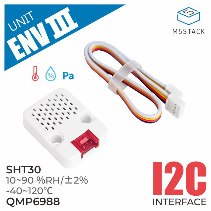 ENV III Unit with Temperature Humidity Air Pressure Sensor (SHT30+QMP6988) - m5stack-store
