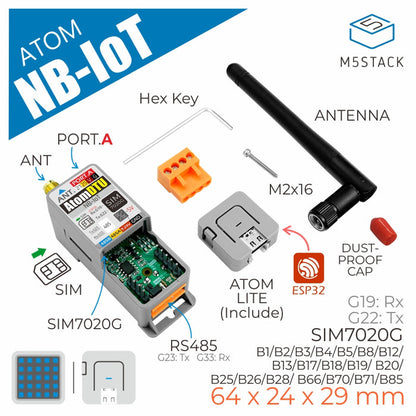 Atom DTU NB-IoT Kit Global version (SIM7020G) - m5stack-store