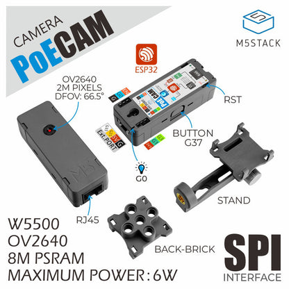 M5Stack PoE Camera W/O Wi-Fi (OV2640) - m5stack-store