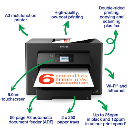 Epson WorkForce WF-7830DTWF A3 Multifunction Printer | C11CH68401