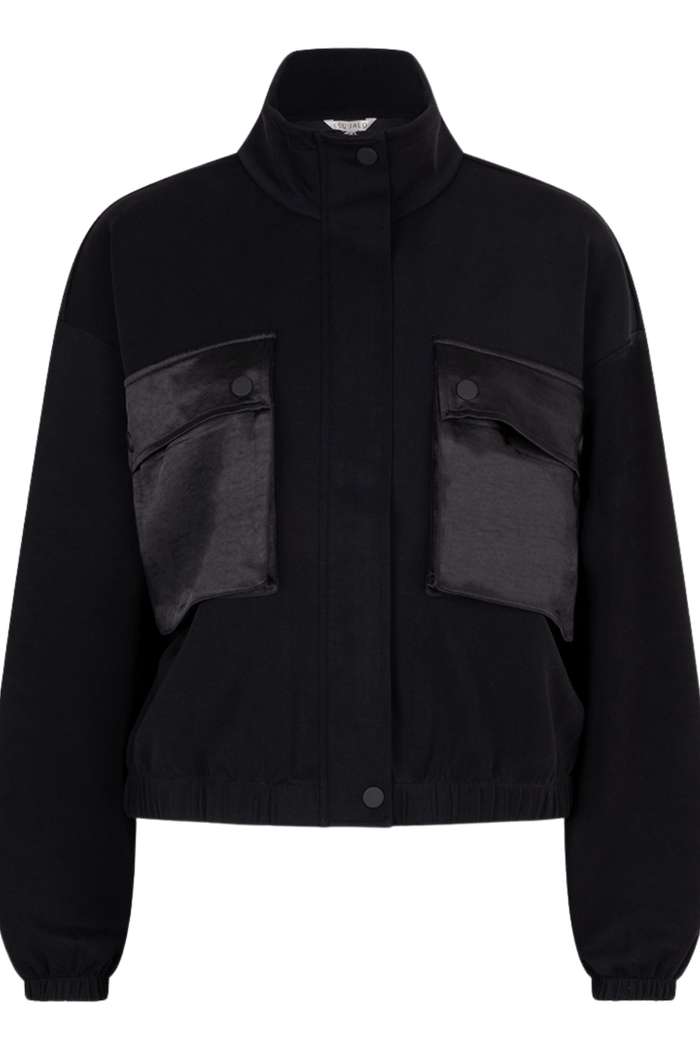 EsQualo 05501 Black Cardigan Bomber Modal - Dotique - EsQualo