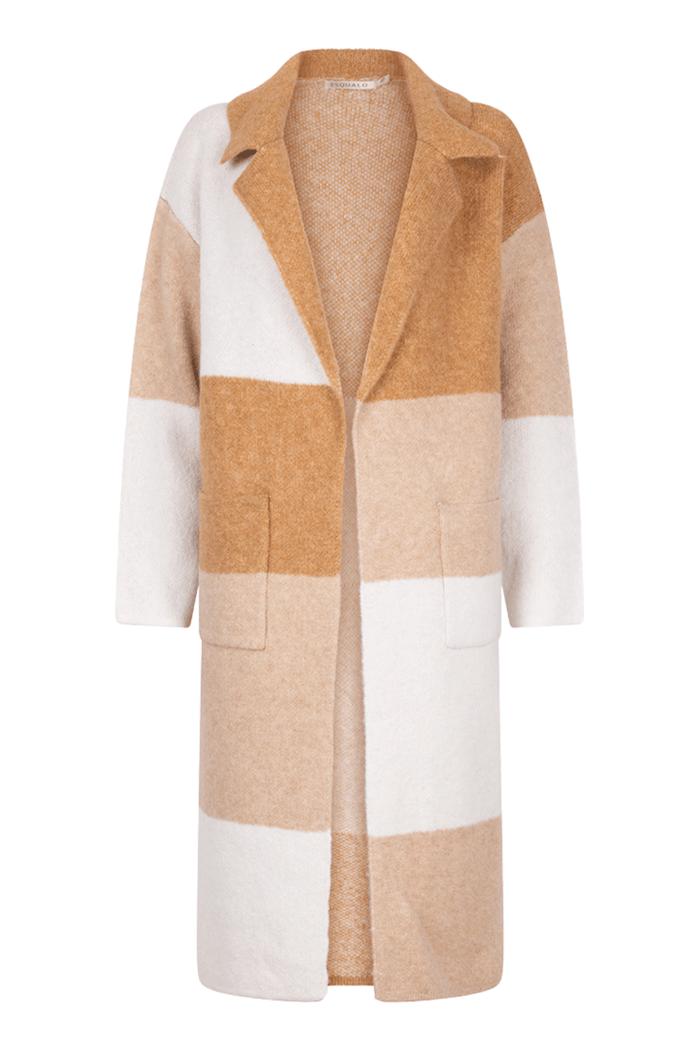 EsQualo 18507 Sand Cardigan Long Blocks - Dotique - EsQualo