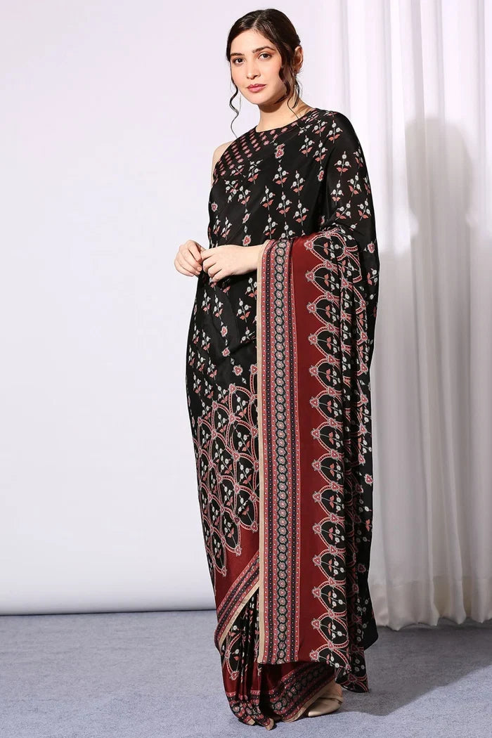 Ethnic Folklore Pre-Stitched Saree