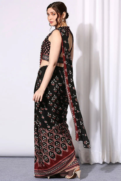 Ethnic Folklore Pre-Stitched Saree