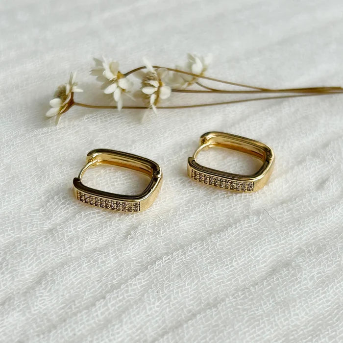 Everyday Cz Square Hoops