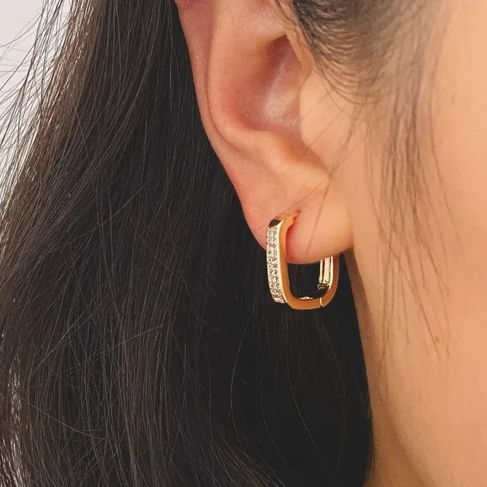 Everyday Cz Square Hoops