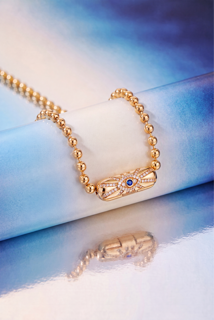 Evil Eye Barrel Closure Necklace