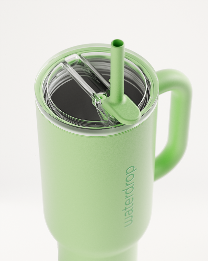 Explorer Thermo Tumbler with straw and lid.
