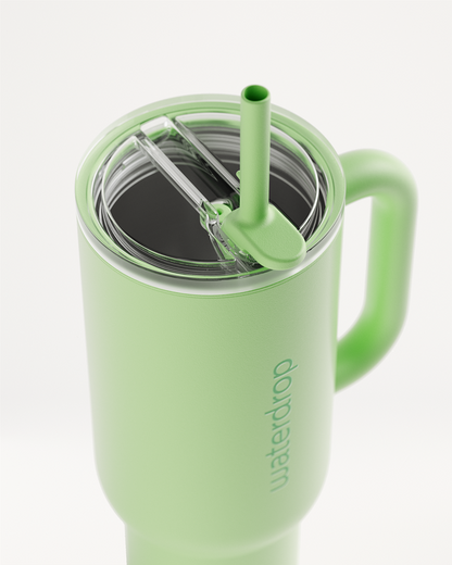 Explorer Thermo Tumbler with straw and lid.