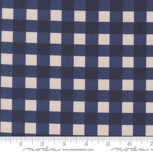 Farm and Garden Canvas- Indigo Gingham 1 Yard Cut