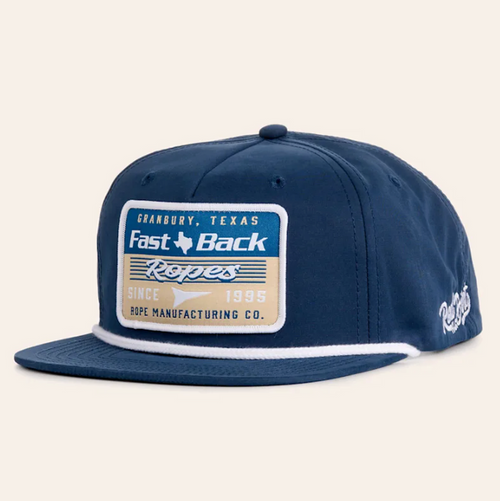Fast Back Men's Embroidered Patch Trucker Cap in Navy