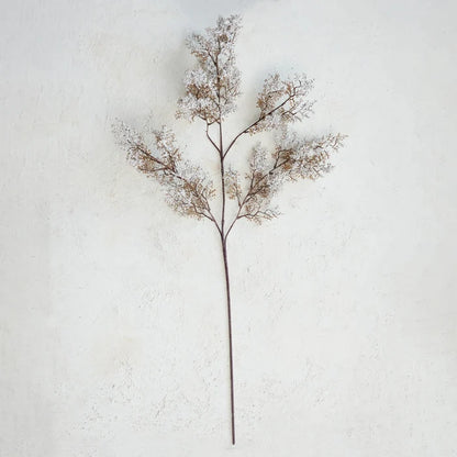 Faux Juniper Branch, Brown & Snow Finish