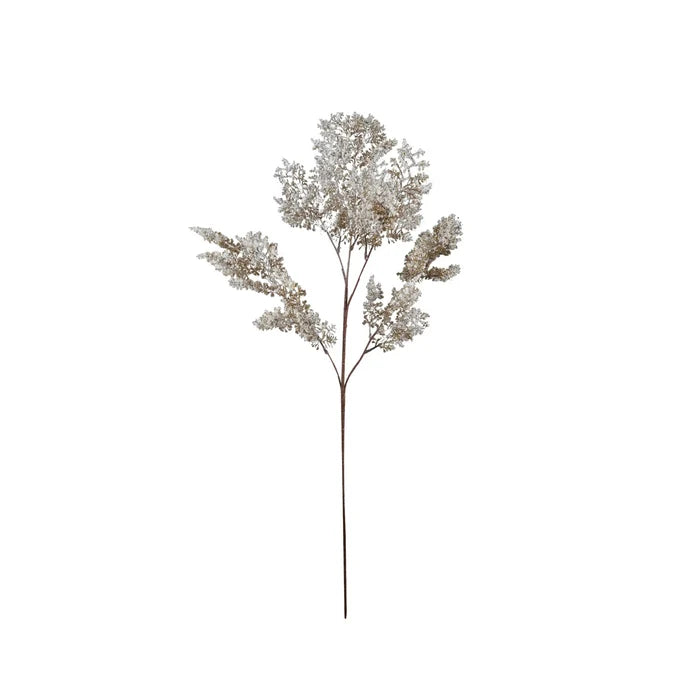 Faux Juniper Branch, Brown & Snow Finish