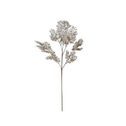 Faux Juniper Branch, Brown & Snow Finish