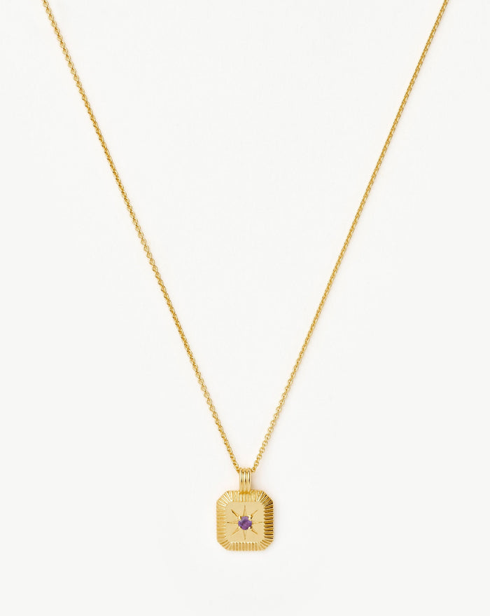 Star Ridge Birthstone Pendant Necklace | 18k Gold Vermeil/Amethyst Necklaces Missoma