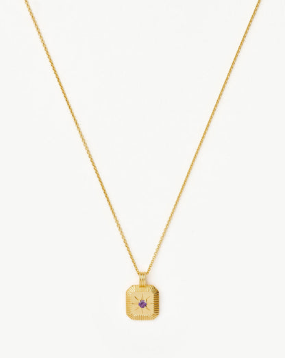 Star Ridge Birthstone Pendant Necklace | 18k Gold Vermeil/Amethyst Necklaces Missoma