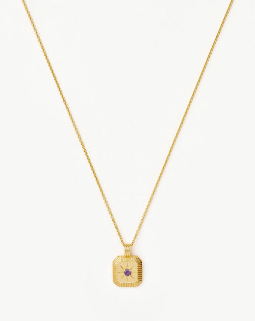Star Ridge Birthstone Pendant Necklace | 18k Gold Vermeil/Amethyst Necklaces Missoma