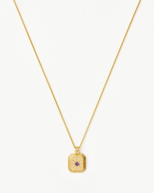 Star Ridge Birthstone Pendant Necklace | 18k Gold Vermeil/Amethyst Necklaces Missoma