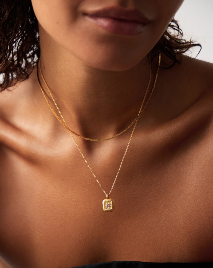 February Birthstone Pendant Necklace | 18k Gold Vermeil/Amethyst Necklaces Missoma