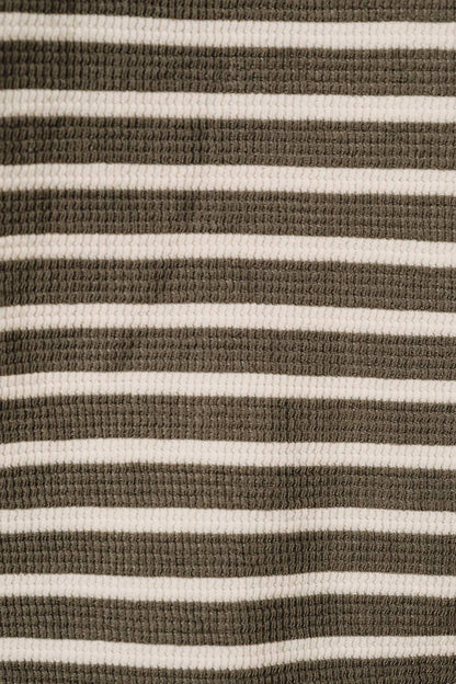 First Pick Olive Stripe Crew Neck Long Sleeve Top