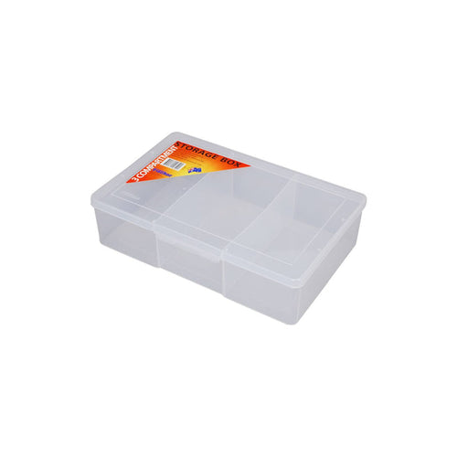 Fischer Large Deep Clear 3 Compartment Storage Box