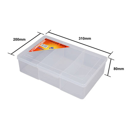 Fischer Large Deep Clear 3 Compartment Storage Box