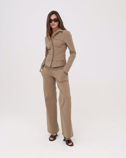 Fitted Jacket - Brown