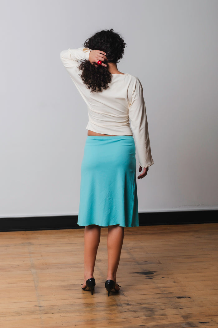 Flounce Front Skirt Acqua
