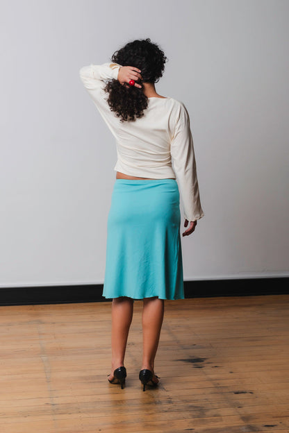 Flounce Front Skirt Acqua