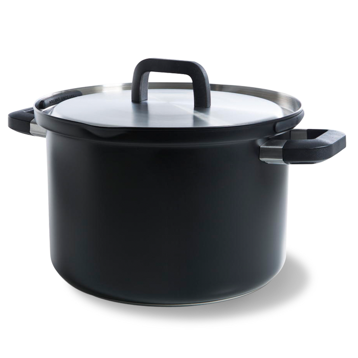 Flow Cool Black RVS soeppan 24 cm 6,5 liter zwart zijaanzicht