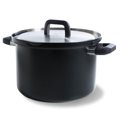 Flow Cool Black RVS soeppan 24 cm 6,5 liter zwart zijaanzicht