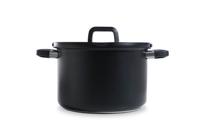 Flow Cool Black RVS soeppan 24 cm 6,5 liter zwart vooraanzicht