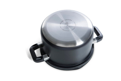 Flow Cool Black RVS soeppan 24 cm 6,5 liter zwart onderzijde