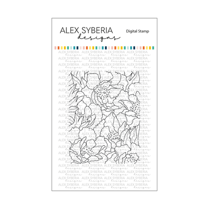 Flower Garden Digital Stamp