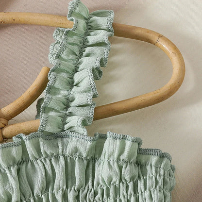 FLOWERS Green Smocked Outfit