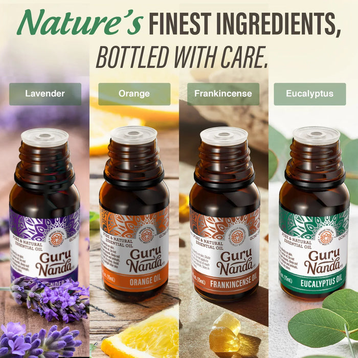 Four Essential Classics Set- Frankincense, Lavender, Eucalyptus, & Orange 4 x 15mL
