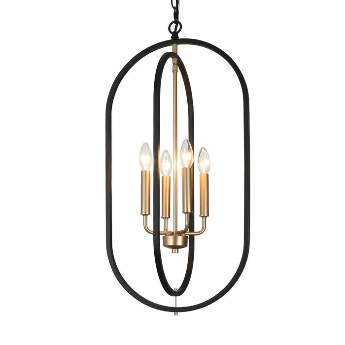 Frusena 4-Light Black and Gold Chandelier