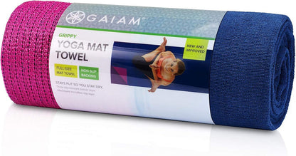 Gaiam Grippy Non Slip Yoga Mat Towel Grip Backing