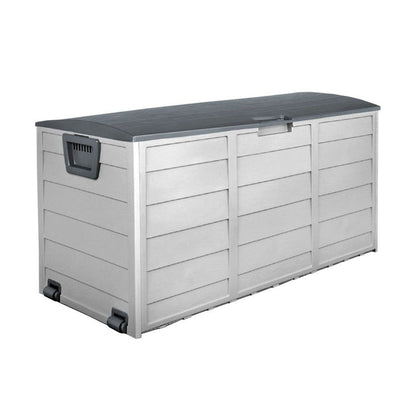 Gardeon Outdoor Storage Box 290L Lockable Organiser Garden Deck Shed Tool Grey -Home Living Store - -