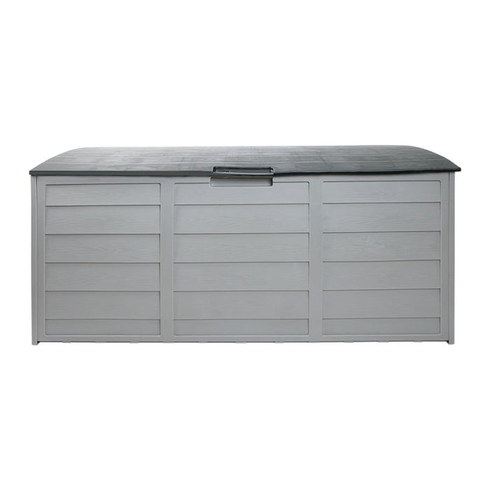 Gardeon Outdoor Storage Box 290L Lockable Organiser Garden Deck Shed Tool Grey -Home Living Store - -