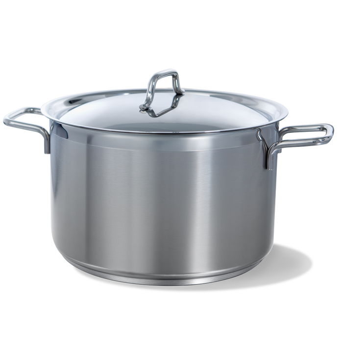 Gastronome soeppan 24 cm 6 liter zilver vooraanzicht