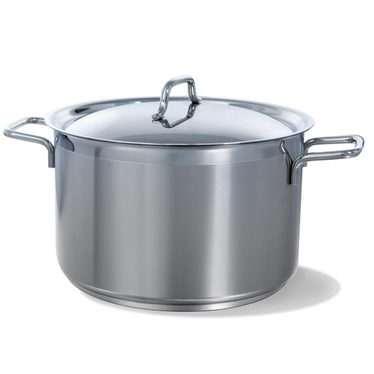 Gastronome soeppan 24 cm 6 liter zilver vooraanzicht