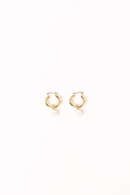 Petal and Pup USA ACCESSORIES Geneva Earrings - Gold/Pearl One Size