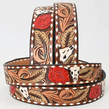 Genuine American Hand Tooled Leather Western Belt
