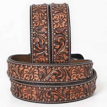 Genuine Hand Tooled Leather Western Belt