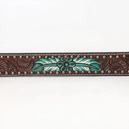 Genuine Hand Tooled Leather Western Belt
